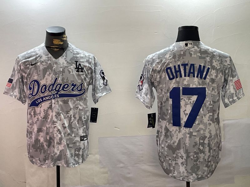 Men Los Angeles Dodgers #17 Ohtani Camo Joint Name 2024 Nike MLB Jersey style 1->youth nfl jersey->Youth Jersey
